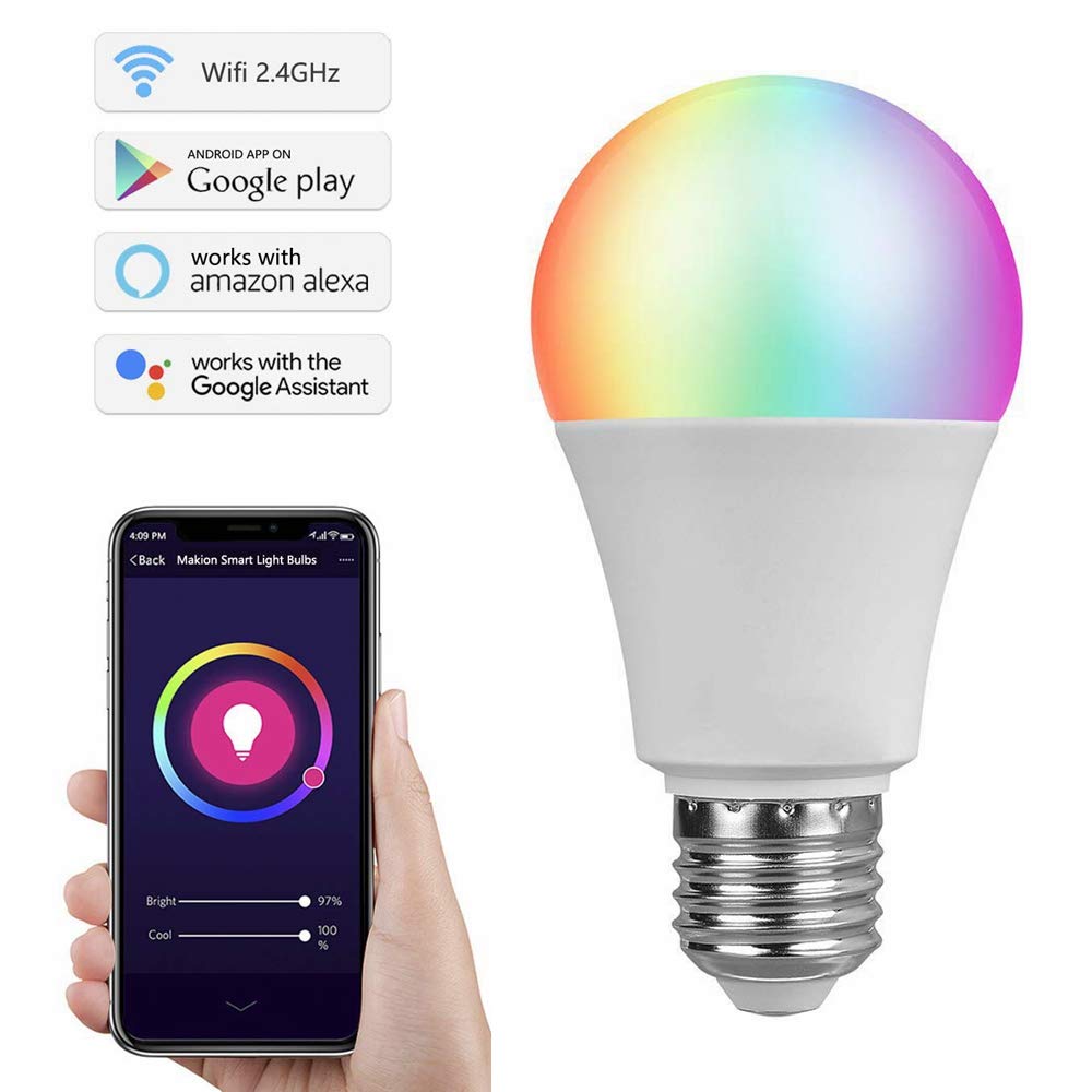 Smart Light Bulb eLinkSmart WiFi Lights Bulbs,7W E27, Compatible with Alexa and Google Home 16 Million Colors Control, iOS App, Android, Lighting for Smart Devices - elinksmart