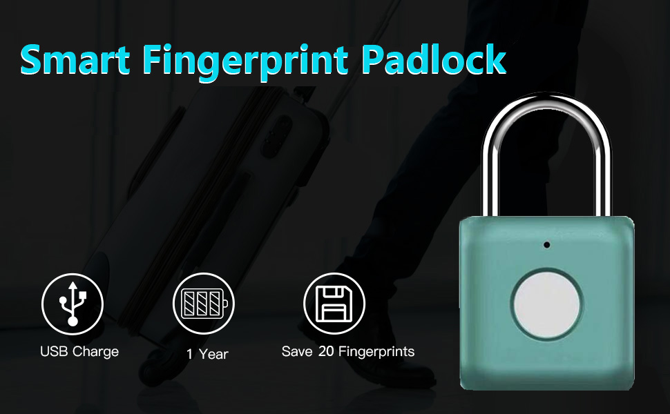 Details about   FingerPrint Padlock Smart Keless Security IP66 Waterproof USB Suitcases Gym Door
